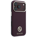Guess Grained Round Strass Logo MagSafe dėklas iPhone 18 Pro Max / 17 Pro Max - Karmininė spalva -- iPhone 18 Pro Max /...