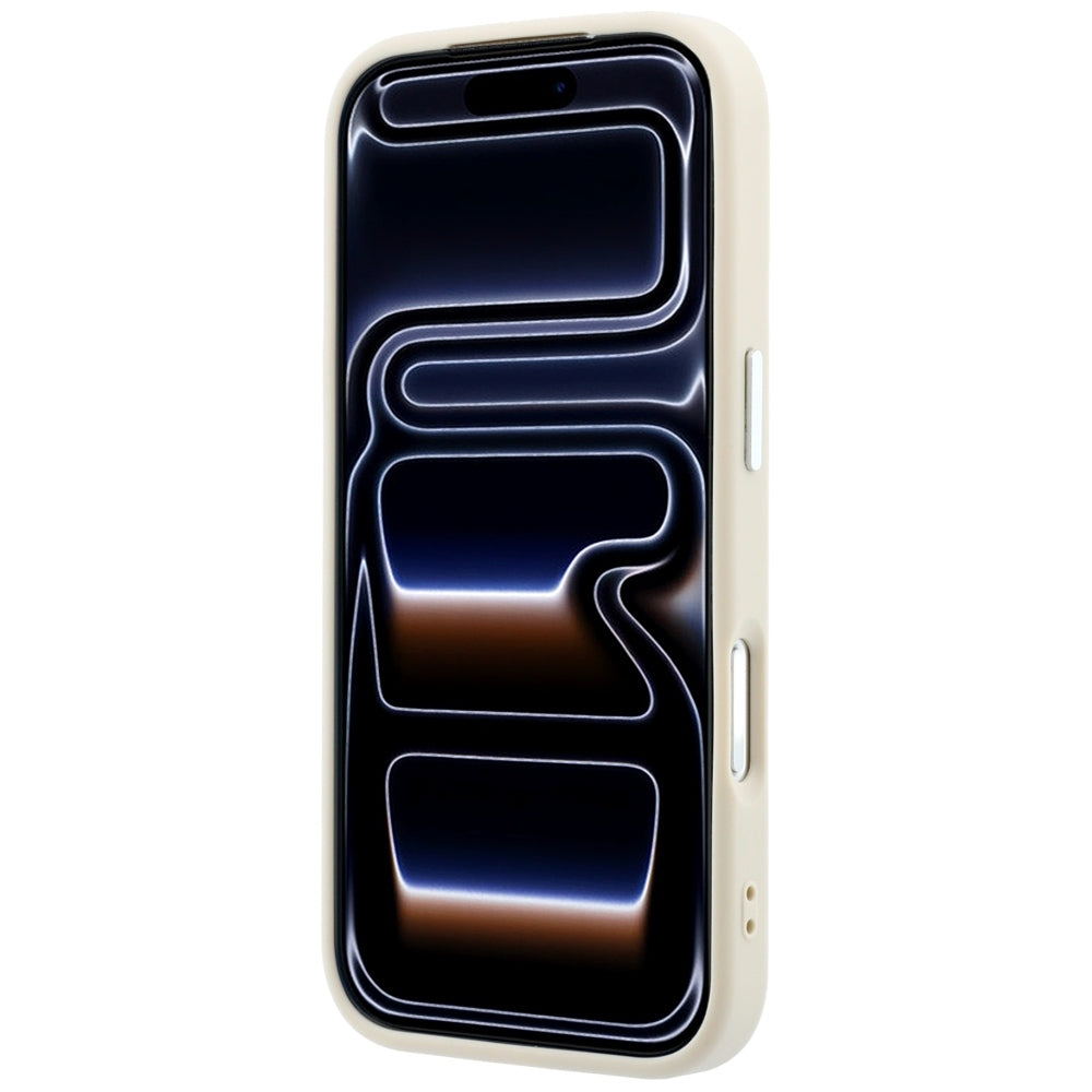 Guess Grained Triangle Logo MagSafe dėklas iPhone 18 Pro / 17 Pro - Smėlio spalva -- iPhone 18 Pro / iPhone 17 Pro
