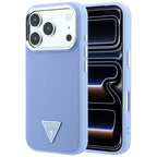 Guess Grained Triangle Logo MagSafe dėklas iPhone 18 Pro Max / 17 Pro Max - Mėlyna spalva -- iPhone 18 Pro Max / iPhone...