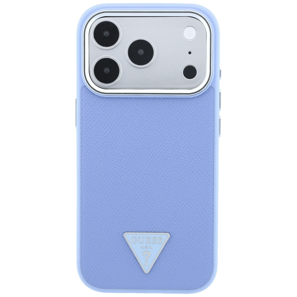 Guess Grained Triangle Logo MagSafe dėklas iPhone 18 Pro Max / 17 Pro Max - Mėlyna spalva -- iPhone 18 Pro Max / iPhone...