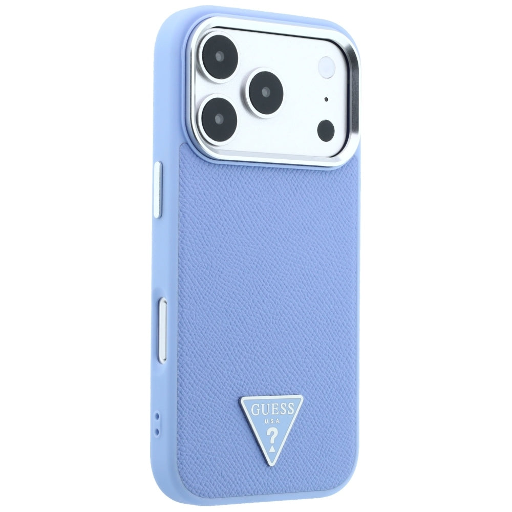 Guess Grained Triangle Logo MagSafe dėklas iPhone 18 Pro Max / 17 Pro Max - Mėlyna spalva -- iPhone 18 Pro Max / iPhone...
