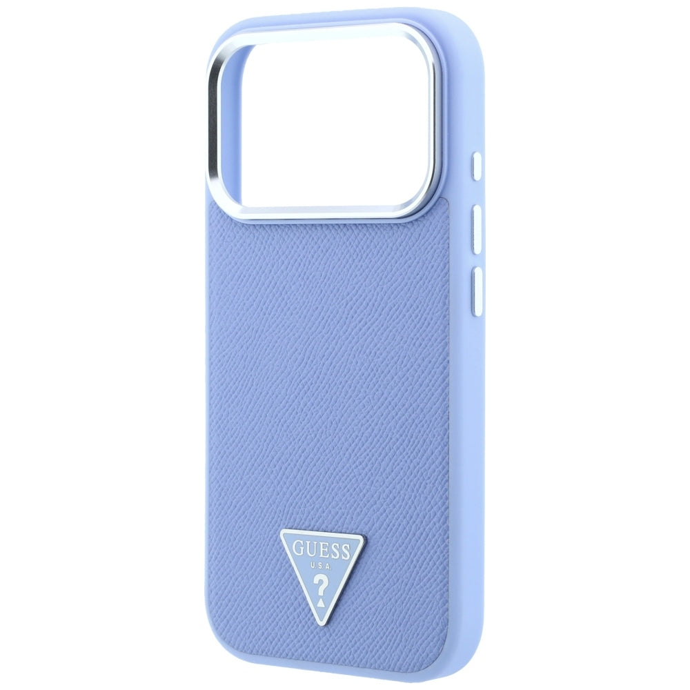 Guess Grained Triangle Logo MagSafe dėklas iPhone 18 Pro Max / 17 Pro Max - Mėlyna spalva -- iPhone 18 Pro Max / iPhone...