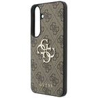 Guess Leather 4G Metal Logo dėklas Samsung Galaxy S26 FE - Ruda -- Samsung Galaxy S26 FE