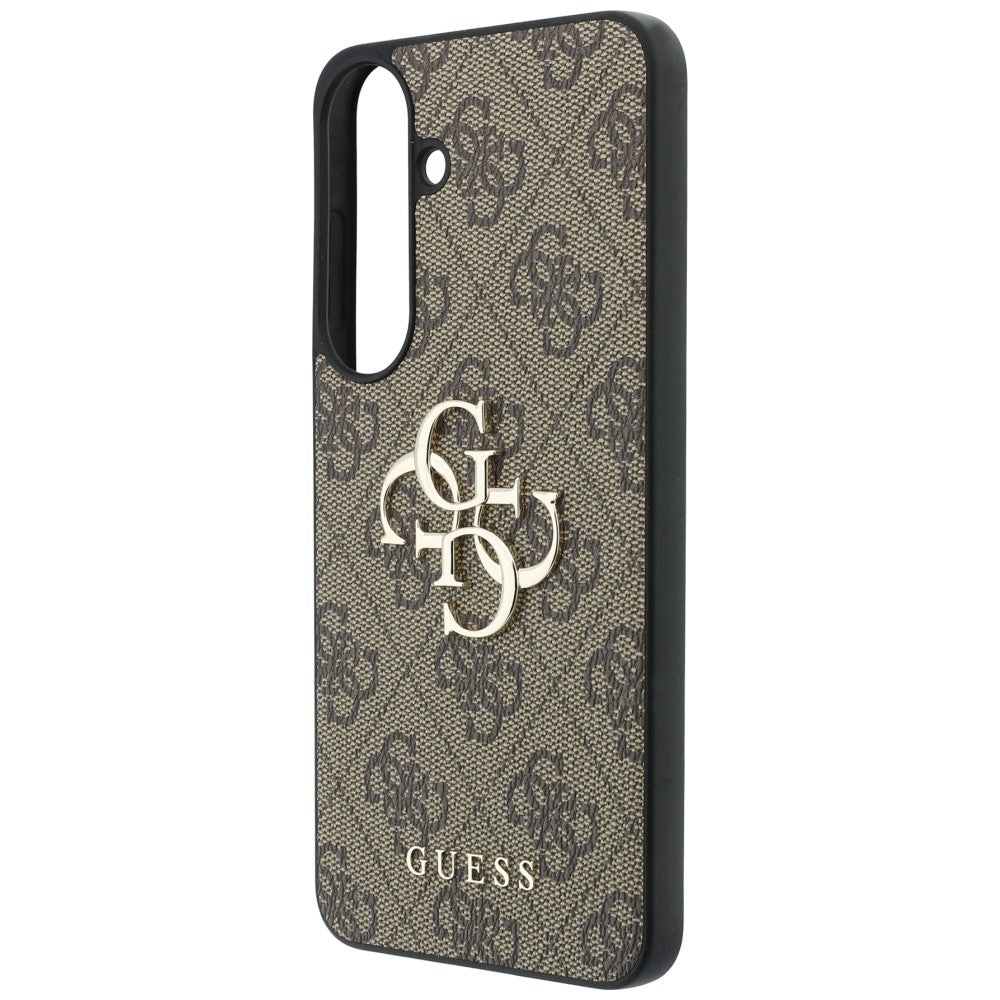 Guess Leather 4G Metal Logo dėklas Samsung Galaxy S26 FE - Ruda -- Samsung Galaxy S26 FE