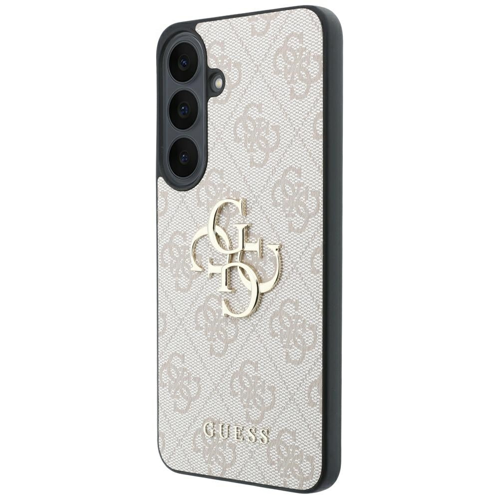 Guess Leather 4G Metal Logo dėklas Samsung Galaxy S26 FE - Rožinė
