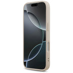 Guess Leather 4G Triangle Strass MagSafe dėklas iPhone 18 Pro / 17 Pro - Rožinė -- iPhone 18 Pro / iPhone 17 Pro