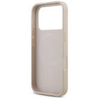 Guess Leather 4G Triangle Strass MagSafe dėklas iPhone 18 Pro / 17 Pro - Rožinė -- iPhone 18 Pro / iPhone 17 Pro