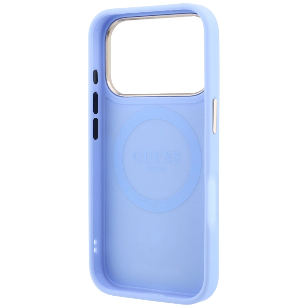 Guess Peony 4G Small Logo MagSafe dėklas iPhone 18 Pro Max / 17 Pro Max - Šviesiai mėlyna spalva -- iPhone 18 Pro Max /...