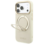 Guess Ring Stand 360 grūdintas Classic Logo MagSafe dėklas iPhone 18 Pro Max / 17 Pro Max - smėlio spalva -- iPhone 18...