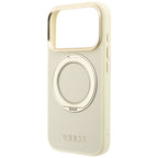 Guess Ring Stand 360 grūdintas Classic Logo MagSafe dėklas iPhone 18 Pro Max / 17 Pro Max - smėlio spalva -- iPhone 18...