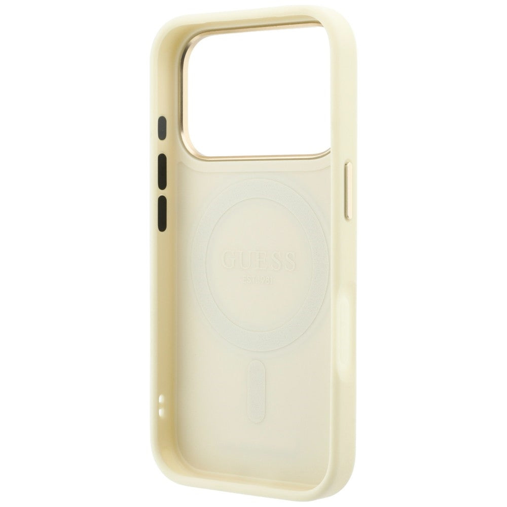 Guess Ring Stand 360 grūdintas Classic Logo MagSafe dėklas iPhone 18 Pro Max / 17 Pro Max - smėlio spalva -- iPhone 18...