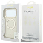 Guess Ring Stand 360 grūdintas Classic Logo MagSafe dėklas iPhone 18 Pro Max / 17 Pro Max - smėlio spalva -- iPhone 18...