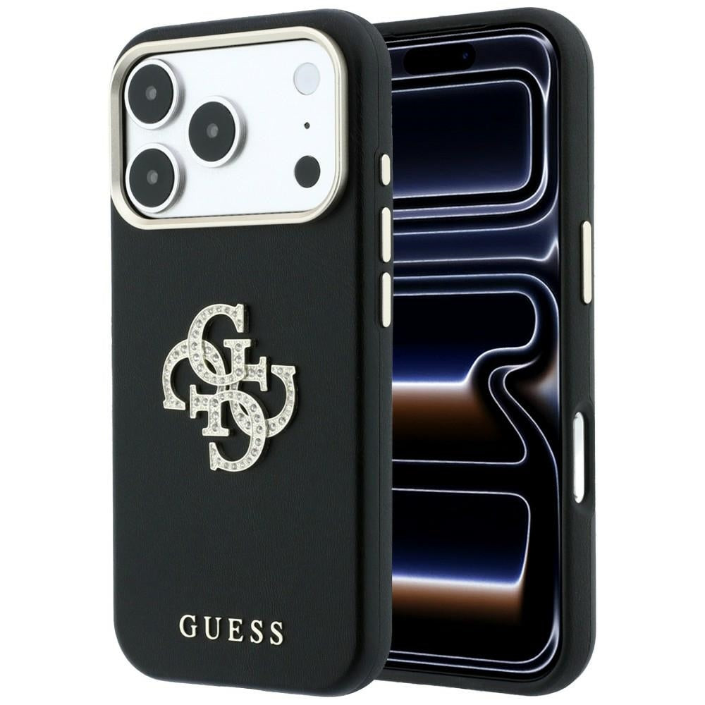 Guess Smooth & Big Strass Logo dėklas iPhone 18 Pro / 17 Pro - Juoda -- iPhone 18 Pro / iPhone 17 Pro