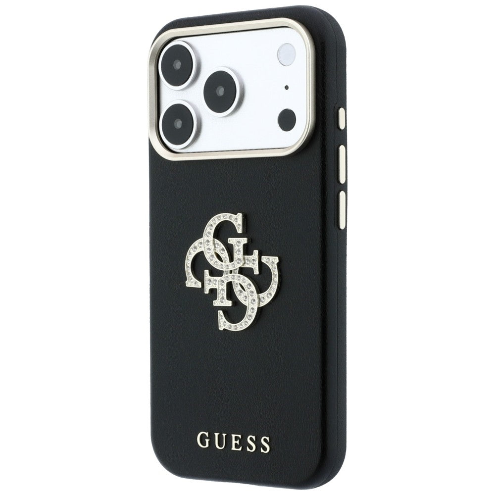 Guess Smooth & Big Strass Logo dėklas iPhone 18 Pro / 17 Pro - Juoda -- iPhone 18 Pro / iPhone 17 Pro