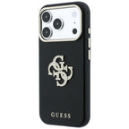 Guess Smooth & Big Strass Logo dėklas iPhone 18 Pro / 17 Pro - Juoda -- iPhone 18 Pro / iPhone 17 Pro
