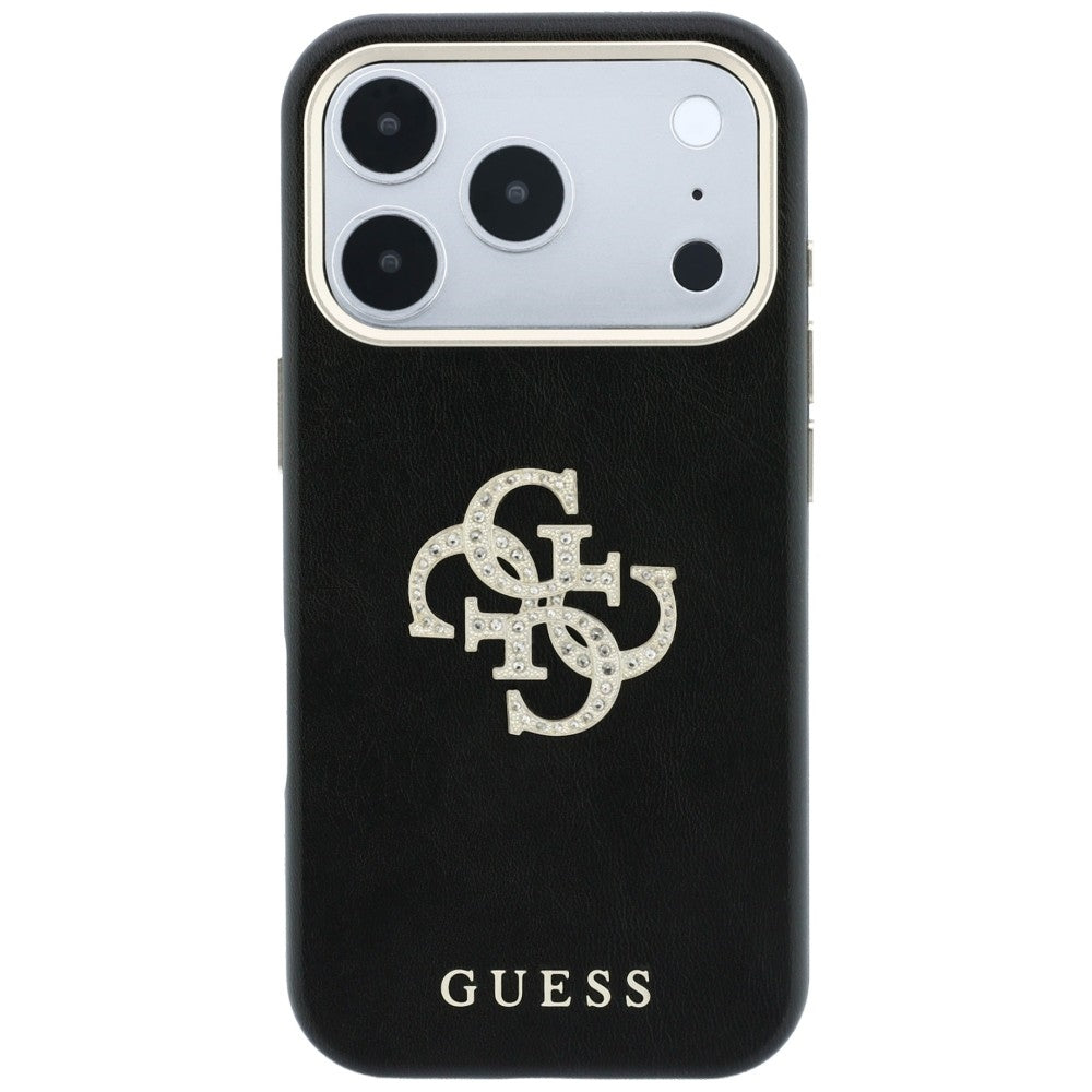 Guess Smooth & Big Strass Logo dėklas iPhone 18 Pro / 17 Pro - Juoda -- iPhone 18 Pro / iPhone 17 Pro