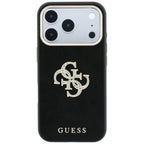 Guess Smooth & Big Strass Logo dėklas iPhone 18 Pro / 17 Pro - Juoda -- iPhone 18 Pro / iPhone 17 Pro