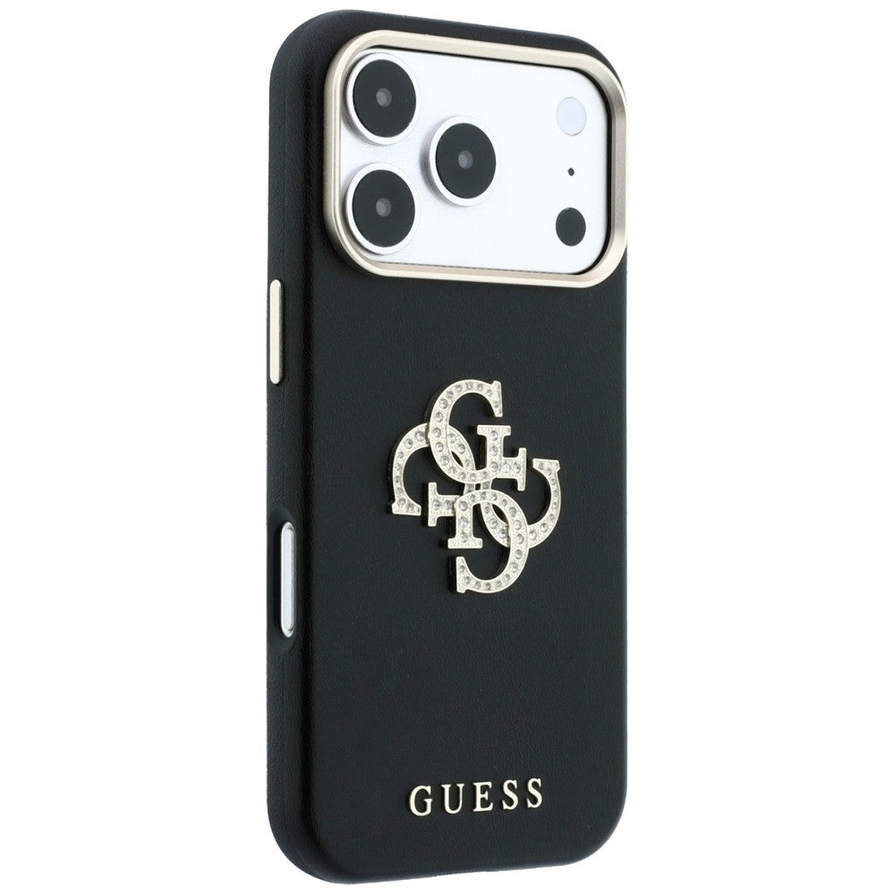 Guess Smooth & Big Strass Logo dėklas iPhone 18 Pro / 17 Pro - Juoda -- iPhone 18 Pro / iPhone 17 Pro