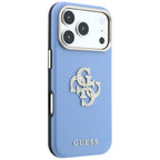Guess Smooth & Big Strass Logo dėklas iPhone 18 Pro / 17 Pro - Mėlynas -- iPhone 18 Pro / iPhone 17 Pro