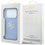 Guess Smooth & Big Strass Logo dėklas iPhone 18 Pro / 17 Pro - Mėlynas -- iPhone 18 Pro / iPhone 17 Pro
