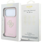 Guess Smooth & Big Strass Logo dėklas iPhone 18 Pro / 17 Pro - Rožinė -- iPhone 18 Pro / iPhone 17 Pro