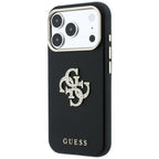 Guess Smooth & Big Strass Logo dėklas iPhone 18 Pro Max / 17 Pro Max - Juoda -- iPhone 18 Pro Max / iPhone 17 Pro Max
