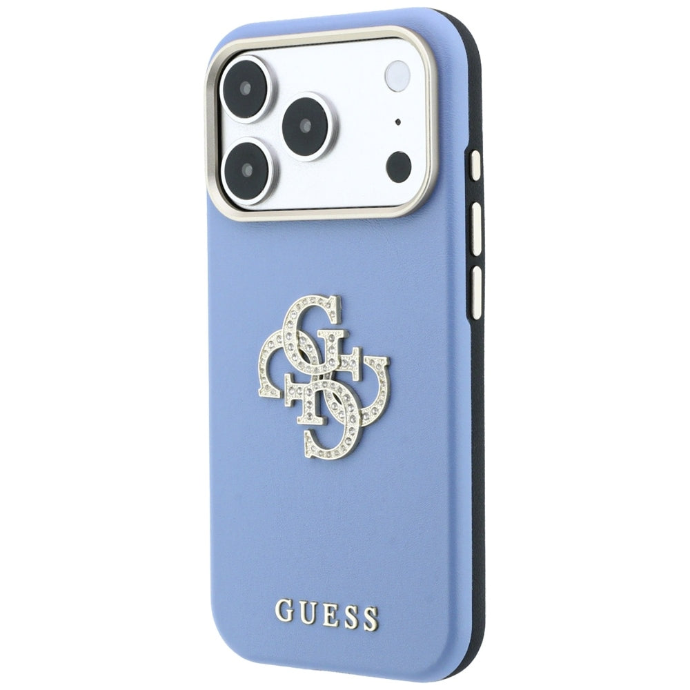 Guess Smooth & Big Strass Logo dėklas iPhone 18 Pro Max / 17 Pro Max - Mėlynas -- iPhone 18 Pro Max / iPhone 17 Pro Max