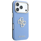 Guess Smooth & Big Strass Logo dėklas iPhone 18 Pro Max / 17 Pro Max - Mėlynas -- iPhone 18 Pro Max / iPhone 17 Pro Max