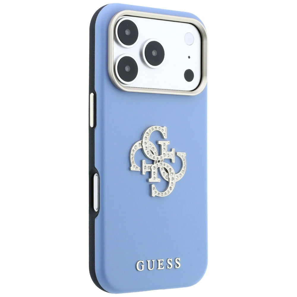Guess Smooth & Big Strass Logo dėklas iPhone 18 Pro Max / 17 Pro Max - Mėlynas -- iPhone 18 Pro Max / iPhone 17 Pro Max