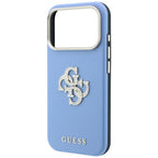 Guess Smooth & Big Strass Logo dėklas iPhone 18 Pro Max / 17 Pro Max - Mėlynas -- iPhone 18 Pro Max / iPhone 17 Pro Max
