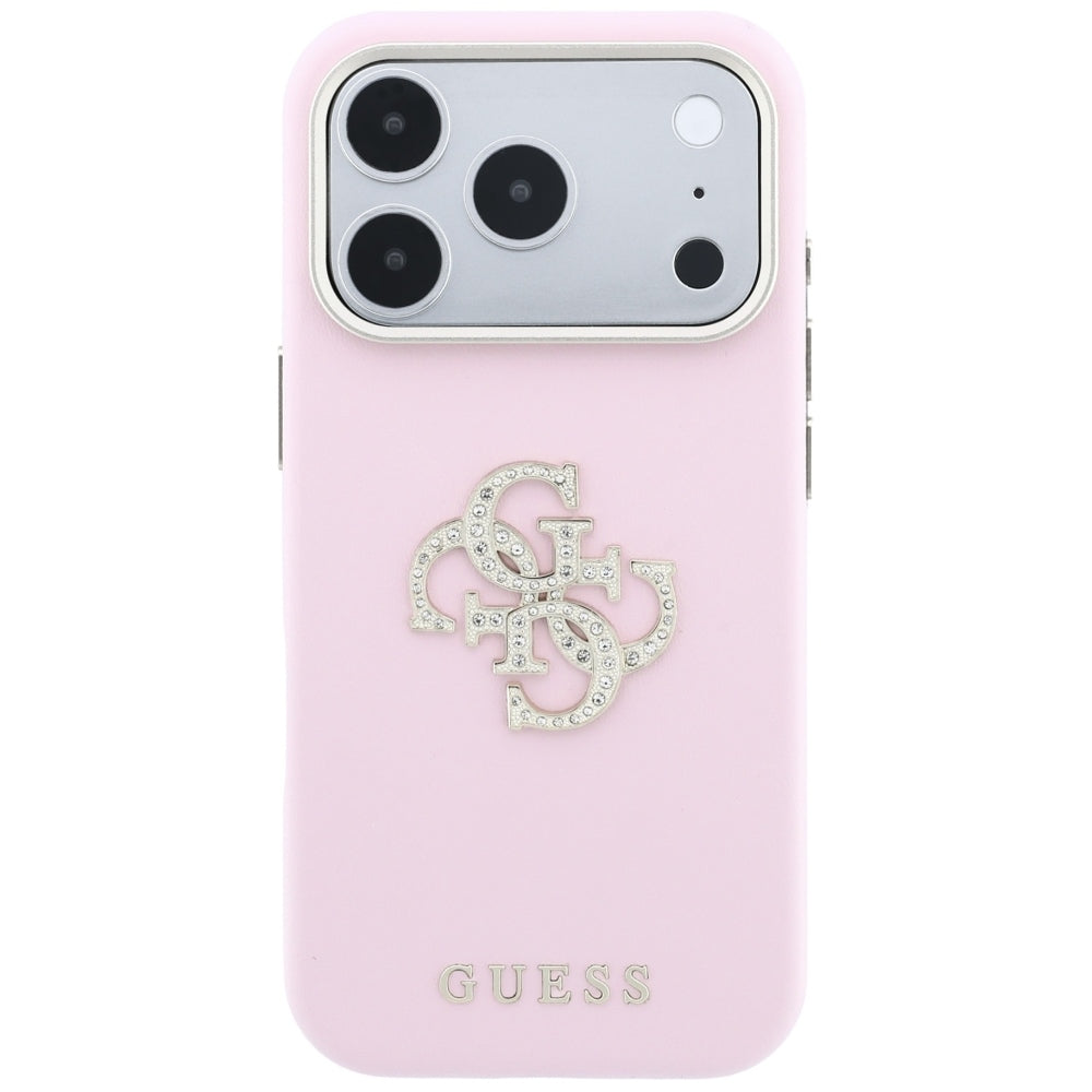 Guess Smooth & Big Strass Logo dėklas iPhone 18 Pro Max / 17 Pro Max - Rožinė -- iPhone 18 Pro Max / iPhone 17 Pro Max