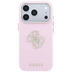 Guess Smooth & Big Strass Logo dėklas iPhone 18 Pro Max / 17 Pro Max - Rožinė -- iPhone 18 Pro Max / iPhone 17 Pro Max