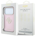 Guess Smooth & Big Strass Logo dėklas iPhone 18 Pro Max / 17 Pro Max - Rožinė -- iPhone 18 Pro Max / iPhone 17 Pro Max