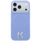 Dėklas Karl Lagerfeld Grained Embossed Ring & Kameo Logo MagSafe, skirtas iPhone 18 Pro / 17 Pro - šviesiai mėlynas --...
