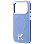 Dėklas Karl Lagerfeld Grained Embossed Ring & Kameo Logo MagSafe, skirtas iPhone 18 Pro / 17 Pro - šviesiai mėlynas --...