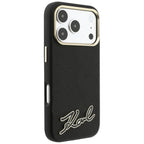 Karl Lagerfeld Grained with Resin Signature Logo MagSafe dėklas iPhone 18 Pro / 17 Pro - Juoda -- iPhone 18 Pro / iPhone...
