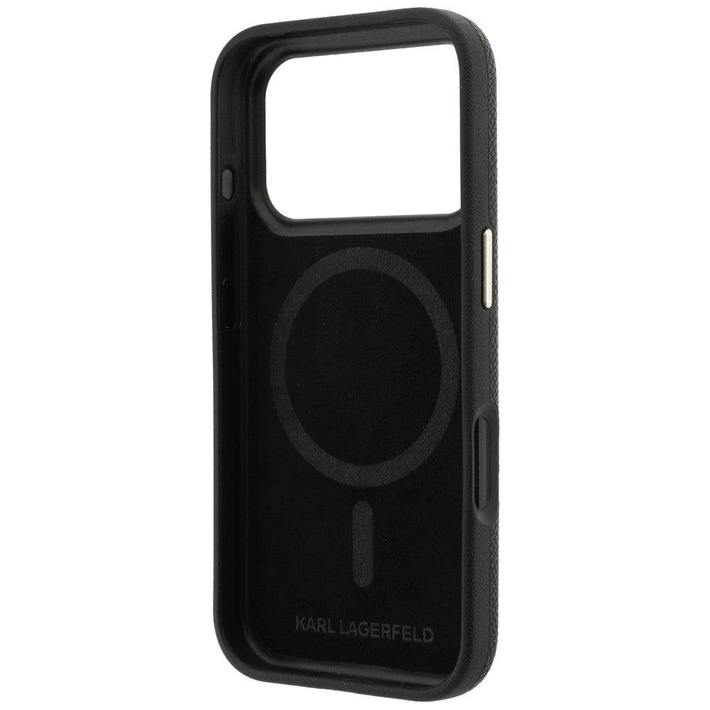 Karl Lagerfeld Grained with Resin Signature Logo MagSafe dėklas iPhone 18 Pro / 17 Pro - Juoda -- iPhone 18 Pro / iPhone...