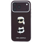 Karl Lagerfeld Saffiano su Karl & Choupette galvų kaištukais ir logotipu dėklas iPhone 18 Pro / 17 Pro - bordo -- iPhone...
