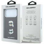 Karl Lagerfeld Saffiano su Karl & Choupette galvų kaištukais ir logotipu dėklas iPhone 18 Pro / 17 Pro - bordo -- iPhone...