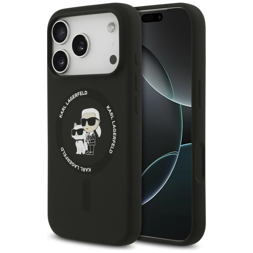 Karl Lagerfeld Silicone Karl&Choupette Ring MagSafe dėklas iPhone 18 Pro Max / iPhone 17 Pro Max - juodas -- iPhone 18...