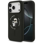 Karl Lagerfeld Silicone Karl&Choupette Ring MagSafe dėklas iPhone 18 Pro Max / iPhone 17 Pro Max - juodas -- iPhone 18...