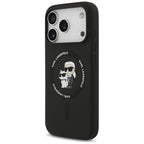 Karl Lagerfeld Silicone Karl&Choupette Ring MagSafe dėklas iPhone 18 Pro Max / iPhone 17 Pro Max - juodas -- iPhone 18...