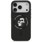 Karl Lagerfeld Silicone Karl&Choupette Ring MagSafe dėklas iPhone 18 Pro Max / iPhone 17 Pro Max - juodas -- iPhone 18...