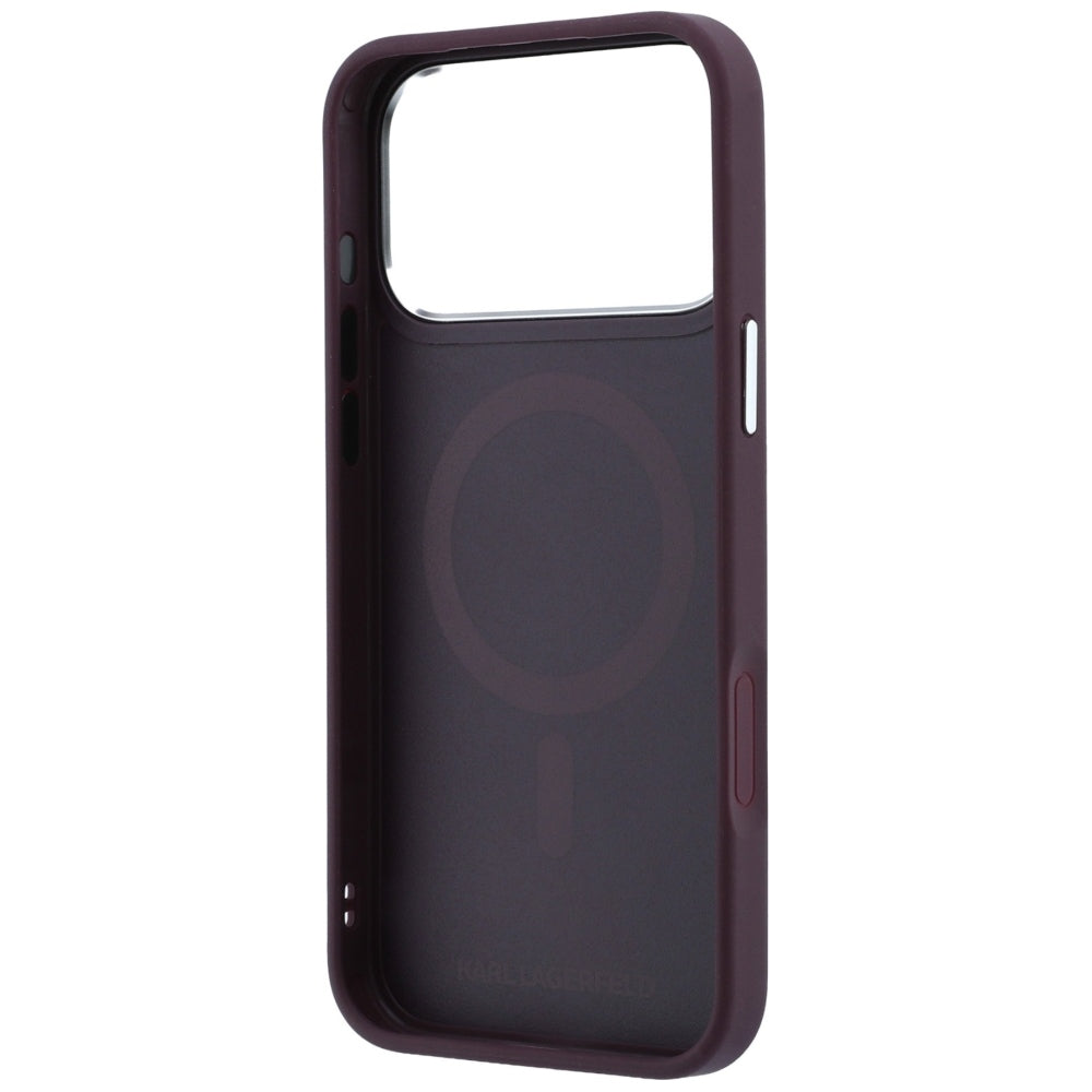 Karl Lagerfeld su Ring Stand 360 Choupette Head Pin MagSafe dėklas iPhone 18 Pro / 17 Pro - bordo -- iPhone 18 Pro /...