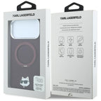 Karl Lagerfeld su Ring Stand 360 Choupette Head Pin MagSafe dėklas iPhone 18 Pro / 17 Pro - bordo -- iPhone 18 Pro /...
