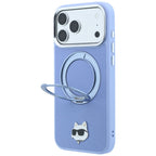 Dėklas Karl Lagerfeld su 360 žiediniu stovu ir Choupette galvos smeigtuku MagSafe, skirtas iPhone 18 Pro / 17 Pro -...