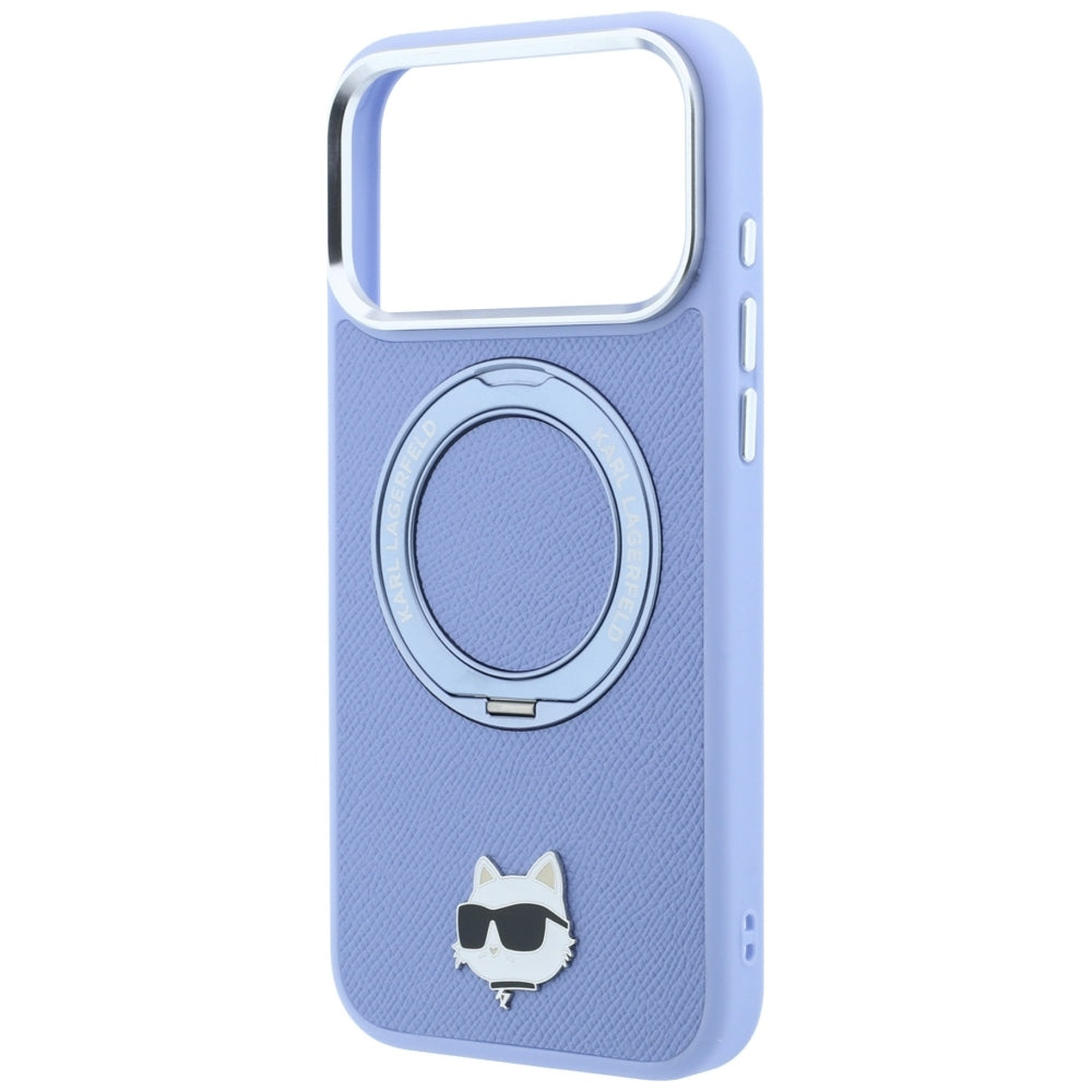 Dėklas Karl Lagerfeld su 360 žiediniu stovu ir Choupette galvos smeigtuku MagSafe, skirtas iPhone 18 Pro / 17 Pro -...
