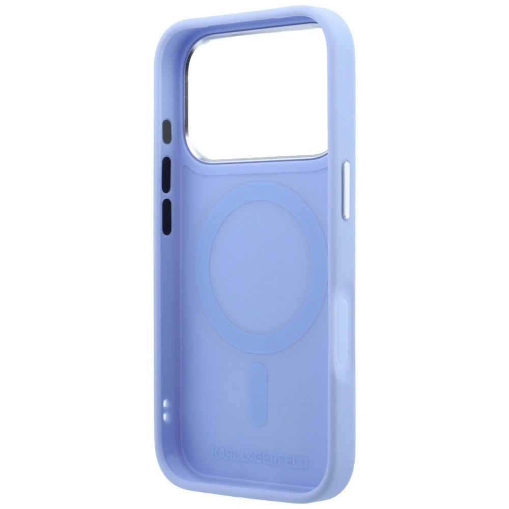Karl Lagerfeld žiedinis stovas 360 Karl & Choupette galvų ženklas MagSafe dėklas iPhone 18 Pro / 17 Pro - šviesiai...