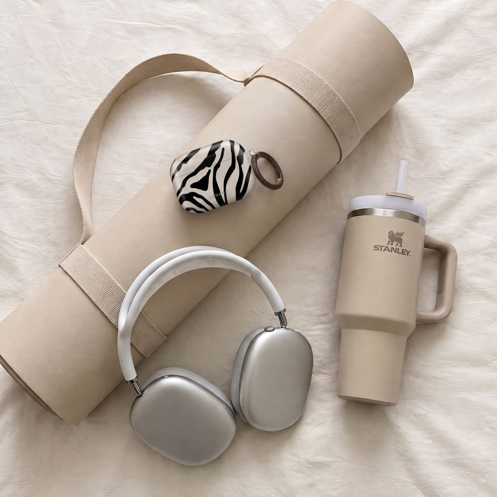 Tech-Protect Lamano dėklas AirPods Pro 3 - juodas ir smėlio spalvos -- AirPods Pro 3