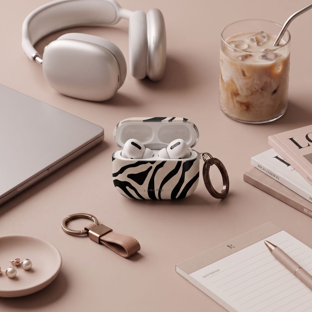 Tech-Protect Lamano dėklas AirPods Pro 3 - juodas ir smėlio spalvos -- AirPods Pro 3